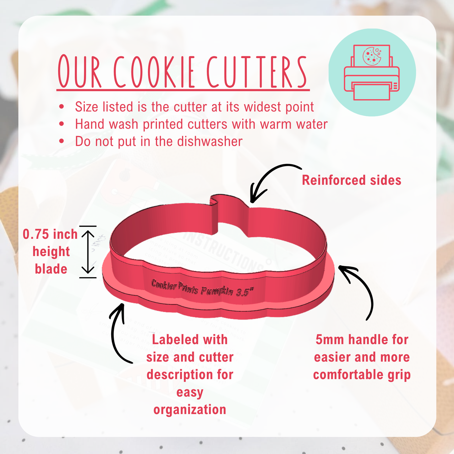 Short Pumpkin STL Cookie Cutter Instant Download Digital File