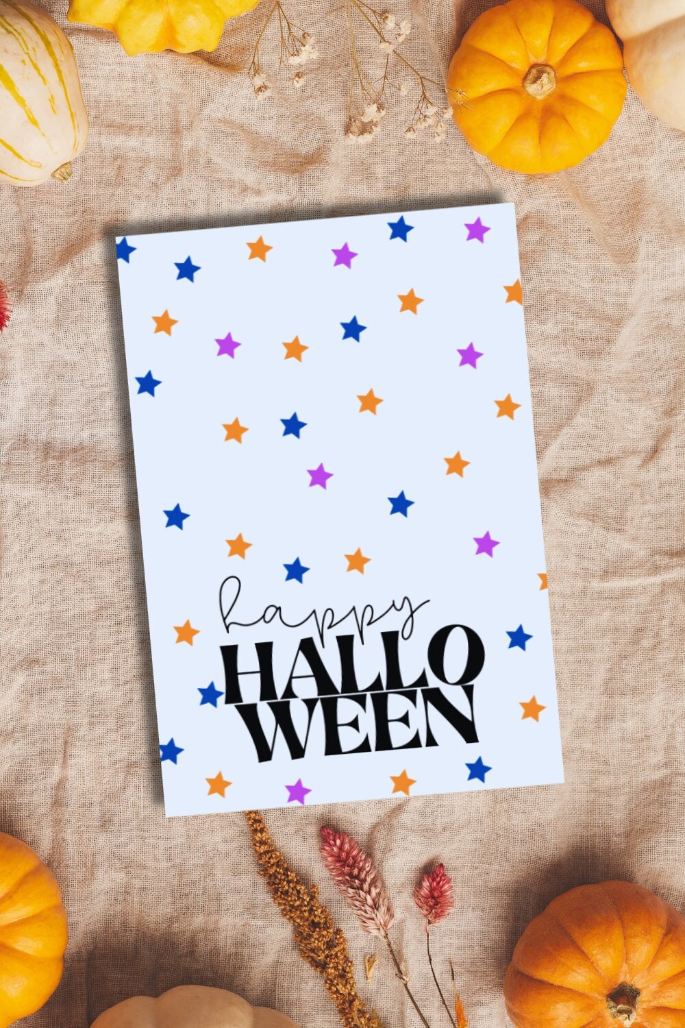 Blue Halloween Cookie Card