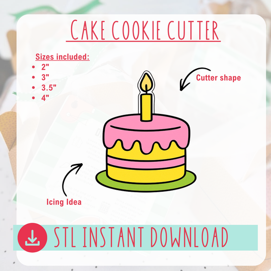 Cake Cookie Cutter Instant Download Digital File