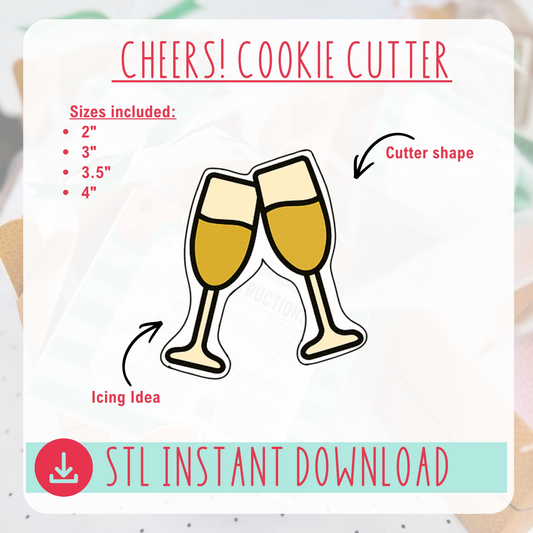Cheers! Cookie Cutter Instant Download Digital File