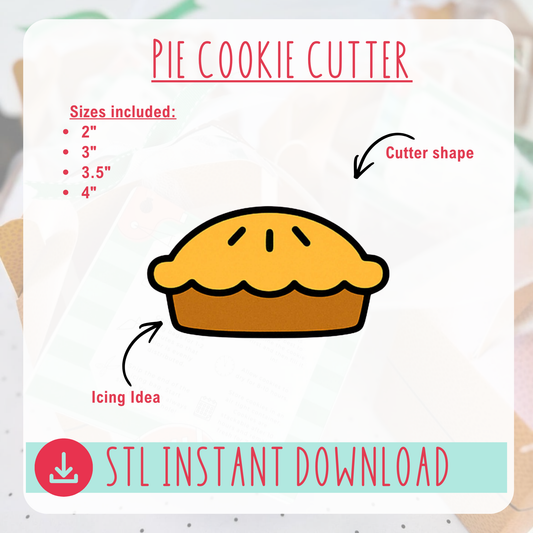 Pie Cookie Cutter Instant Download Digital File