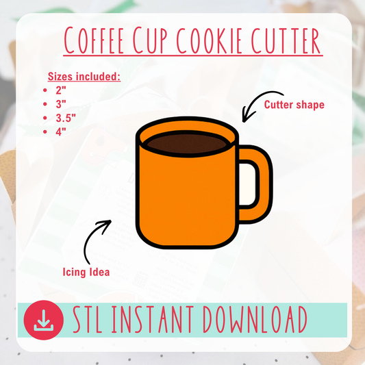 Coffee Cup Cutter Instant Download Digital File