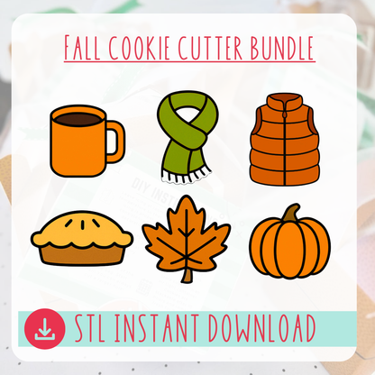 Fall Cookie Cutter Bundle Instant Download Digital Files