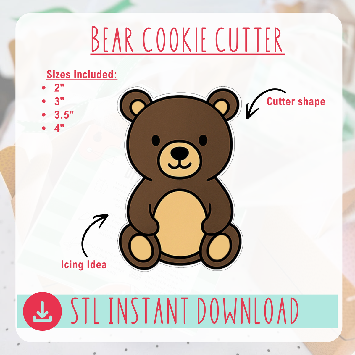 Bear Cutter Instant Download Digital File
