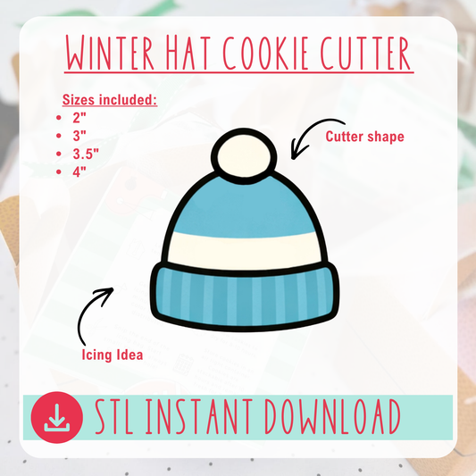 Winter Hat STL Cookie Cutter Instant Download Digital File