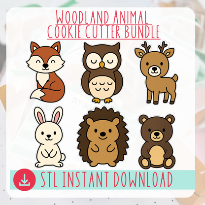 Woodland Animal Cookie Cutter Bundle Instant Download Digital Files
