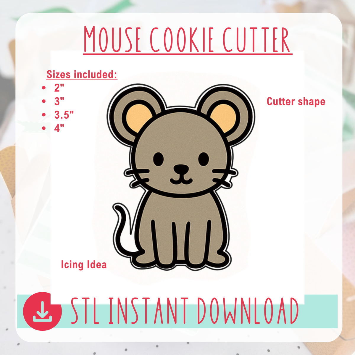 Mouse Cutter Instant Download Digital File