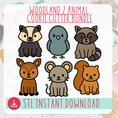 Woodland Animal 2 Cookie Cutter Bundle Instant Download Digital Files