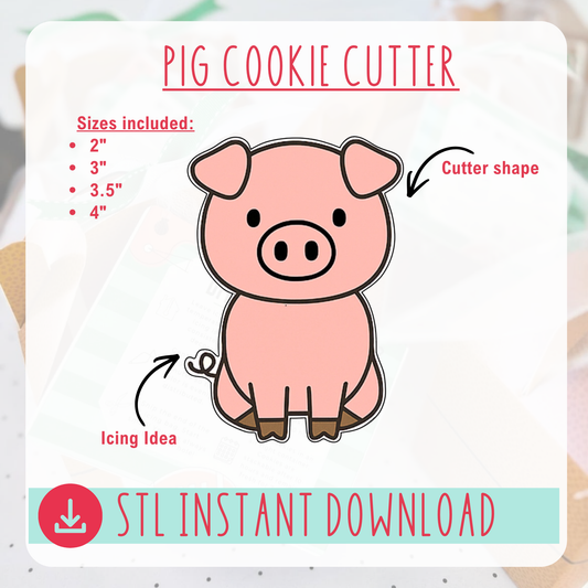Pig Cutter Instant Download Digital File