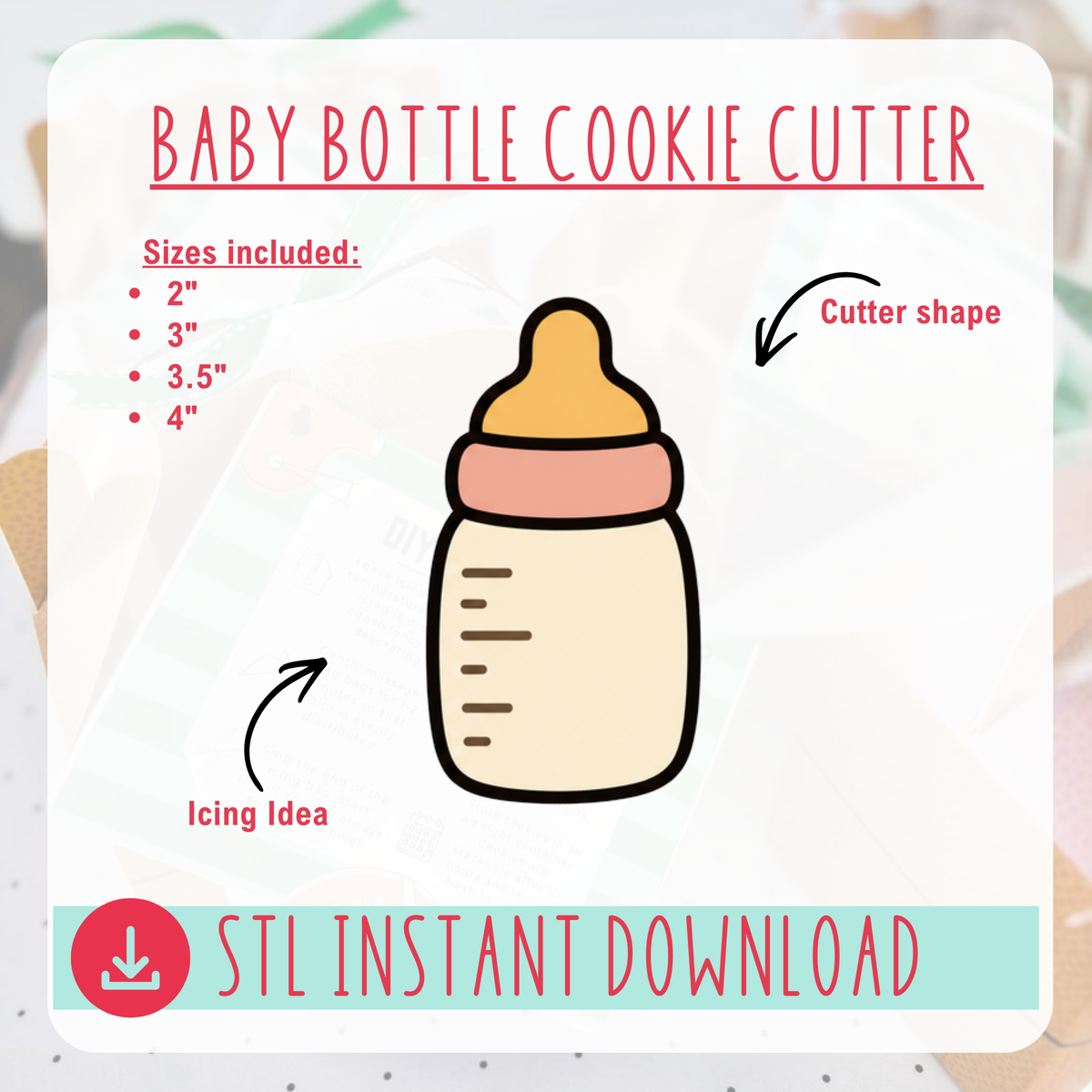 Baby Bottle Cutter Instant Download Digital File