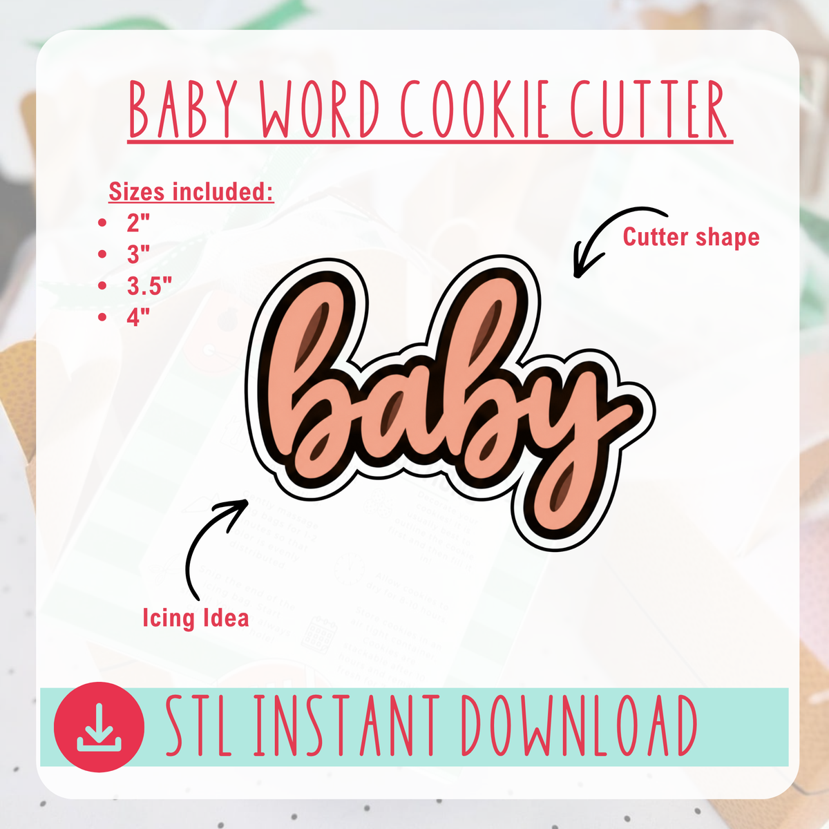 Cursive Baby Plaque Cutter Instant Download Digital File