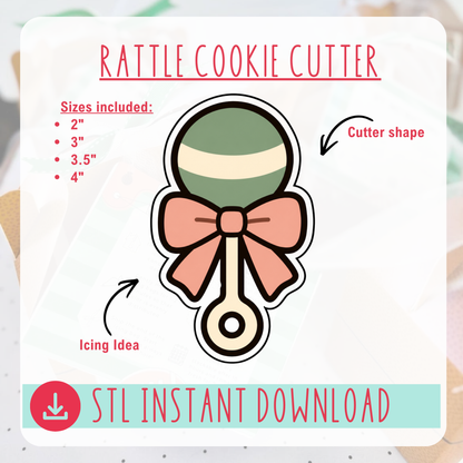 Baby Rattle Cutter Instant Download Digital File