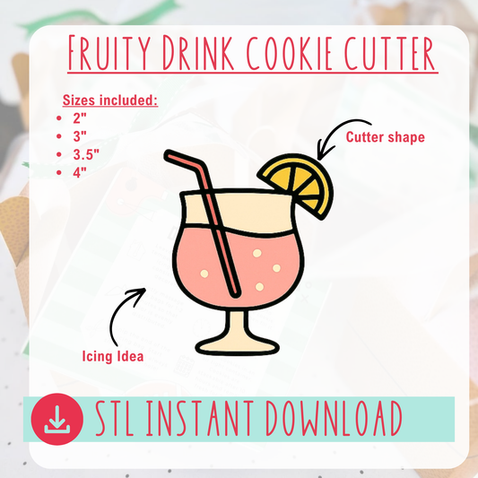 Fruity Drink Cookie Cutter Instant Download Digital File