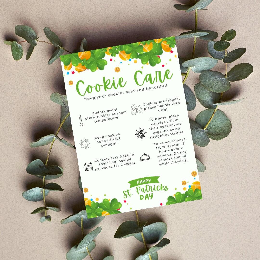 St. Patrick's Day Cookie Care Card