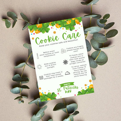 St. Patrick's Day Cookie Care Card