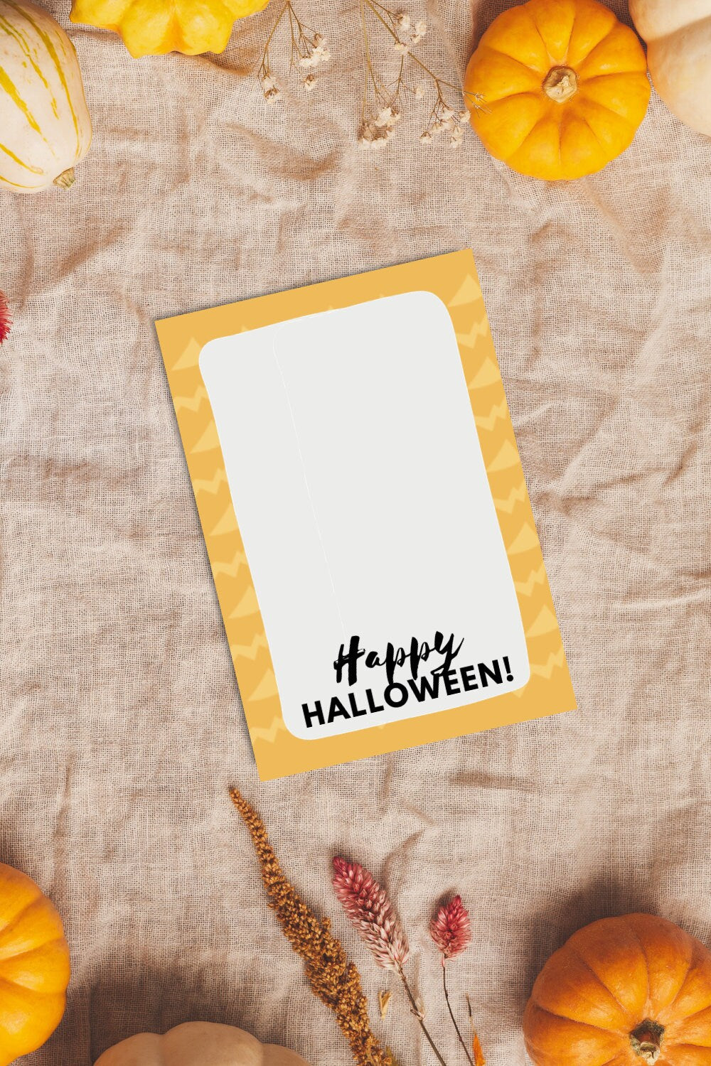 Yellow Happy Halloween Cookie Card