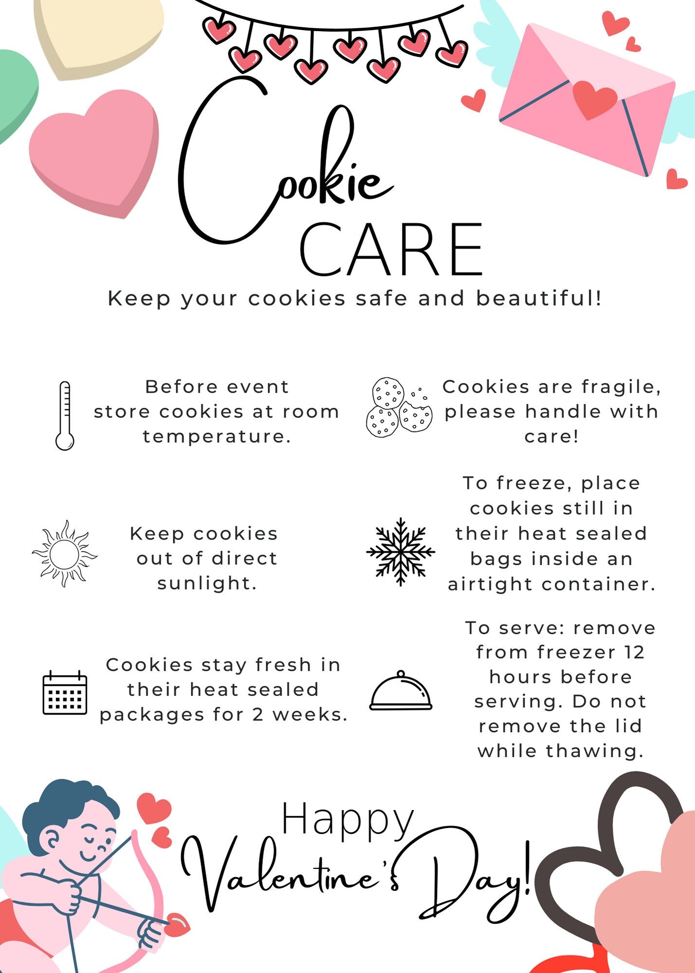 Valentine's Day Cookie Care Card