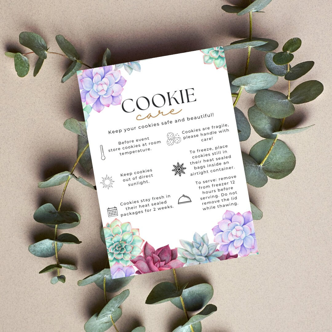Spring Succulent Cookie Care Card