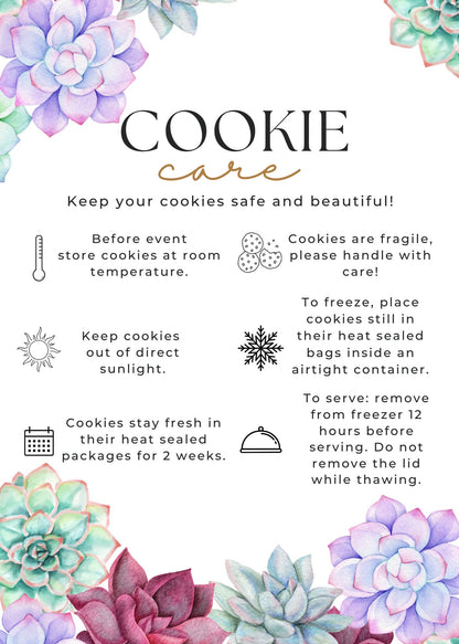 Spring Succulent Cookie Care Card