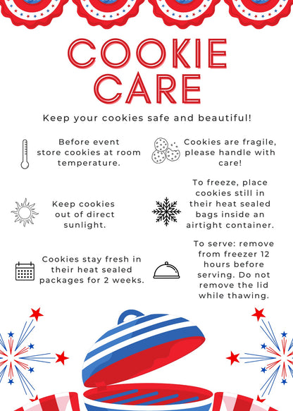 4th of July Cookie Care Card