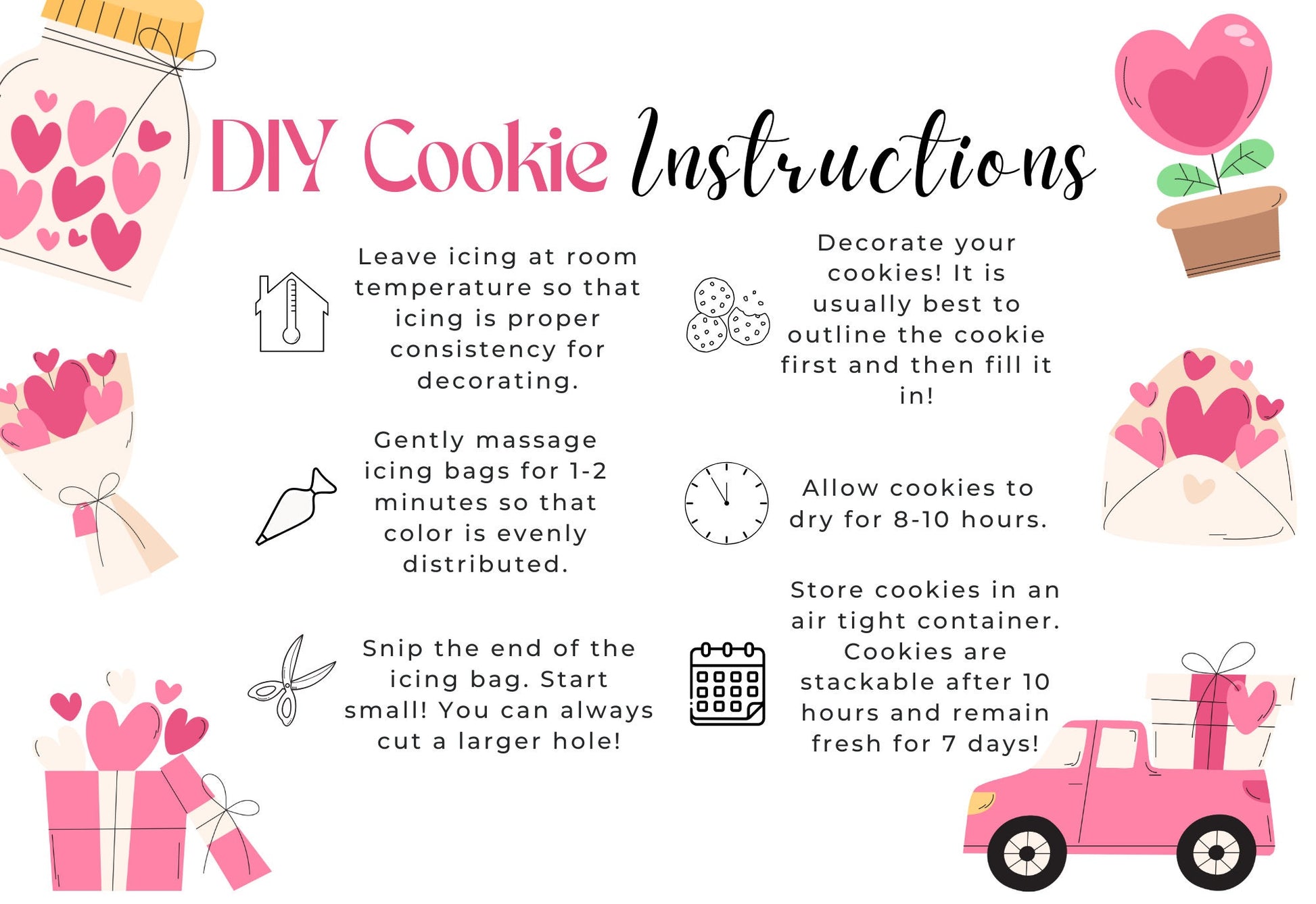 Winter DIY Cookie Kit Instructions BUNDLE