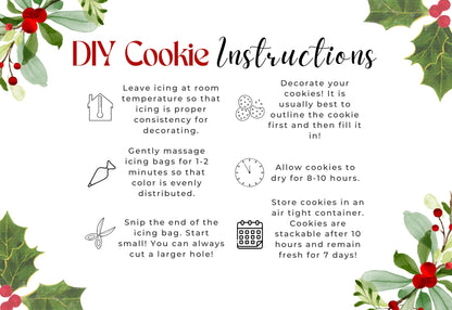 Winter DIY Cookie Kit Instructions BUNDLE