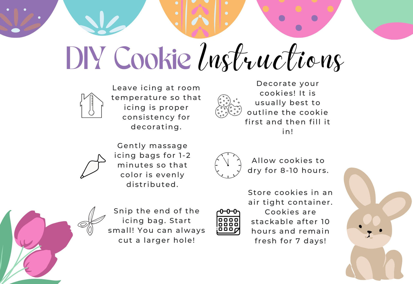 Easter DIY Cookie Instructions
