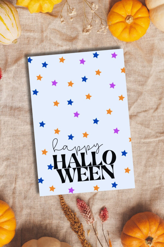 Blue Halloween Cookie Card