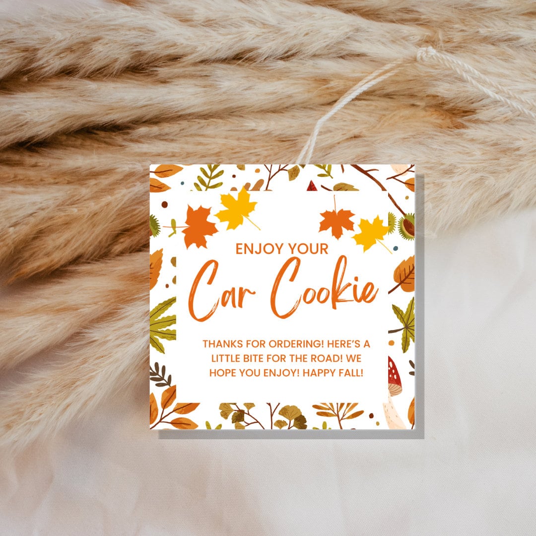 Fall Car Cookie Tag