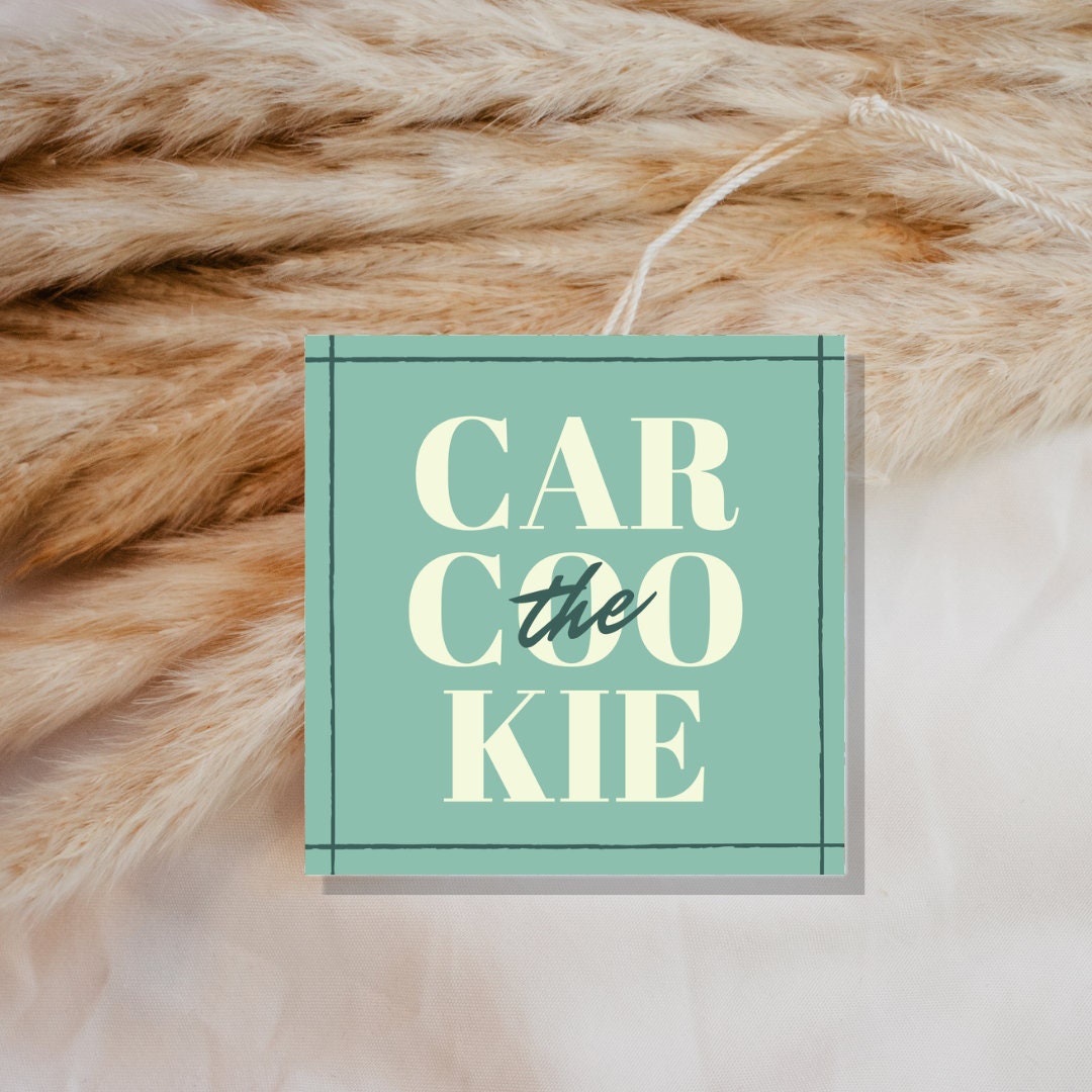 Green Car Cookie Tag