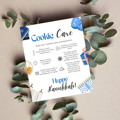 Hanukkah Cookie Care Card
