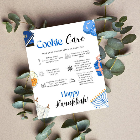 Hanukkah Cookie Care Card