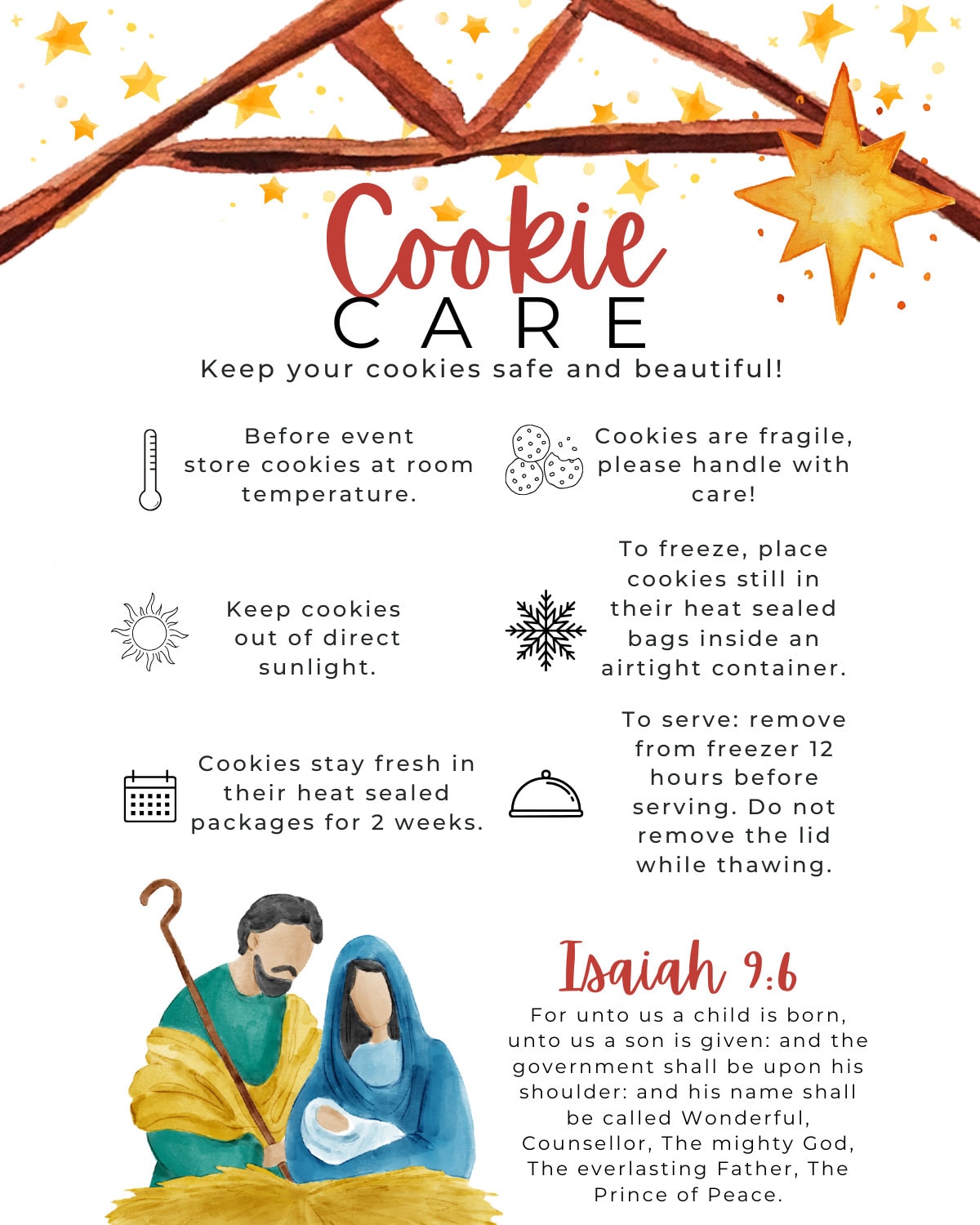Christmas Nativity Cookie Care Card
