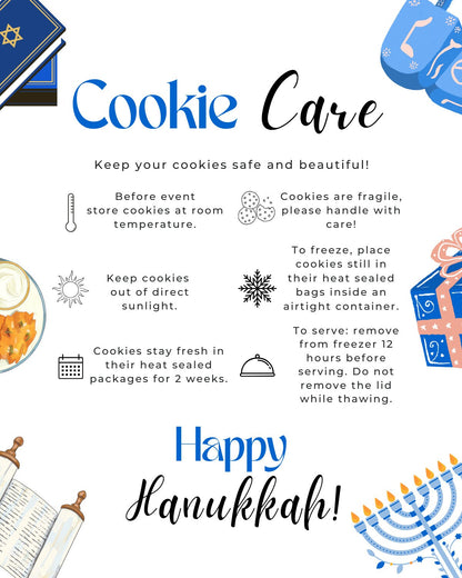 Hanukkah Cookie Care Card