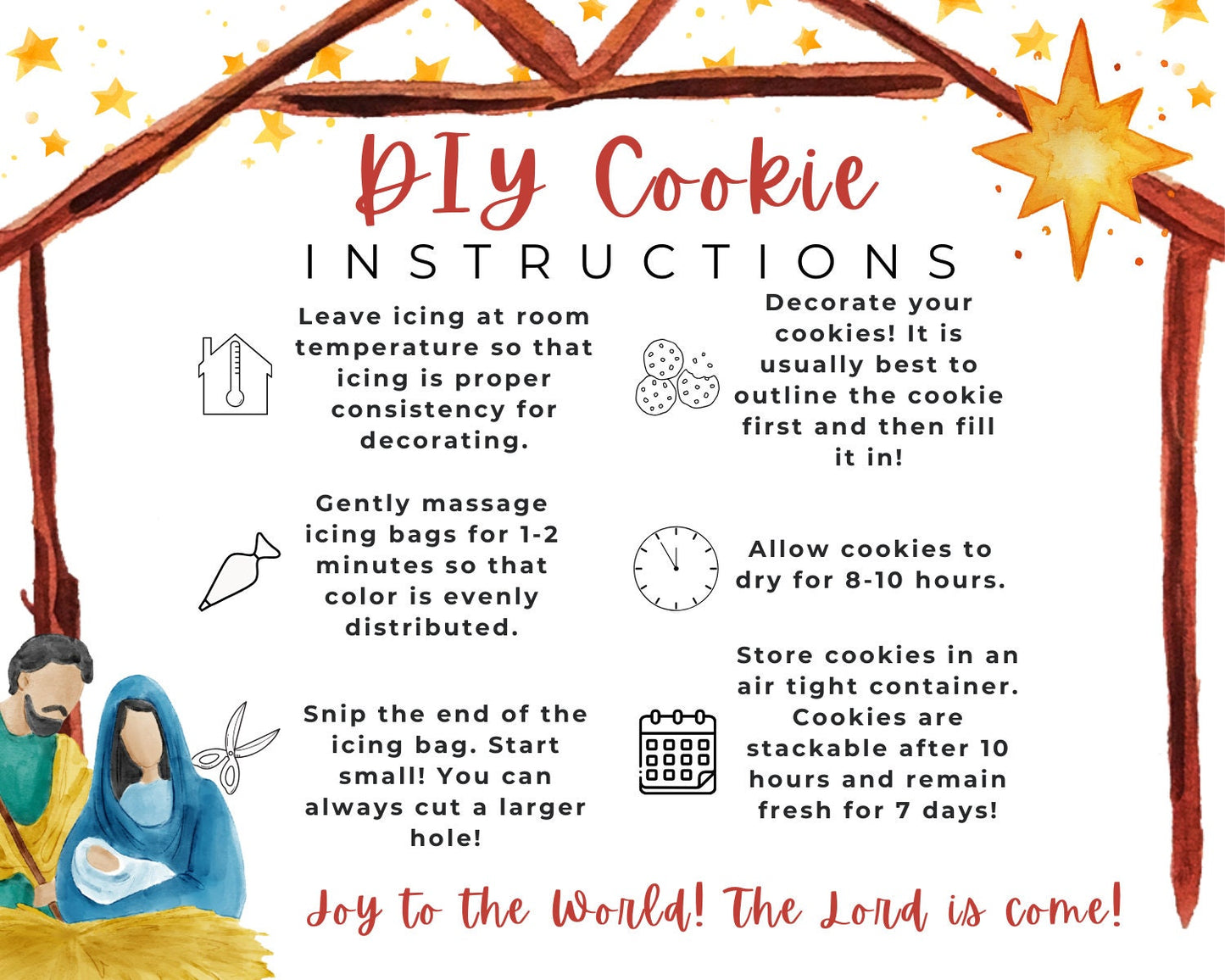 Christmas/Holiday Nativity DIY Cookie Instructions