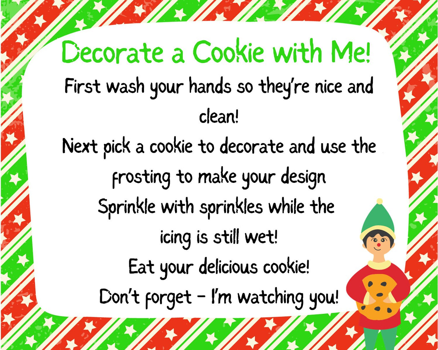 Elf DIY Cookie Instructions
