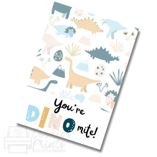 Valentine's "You're Dinomite!" Cookie Card