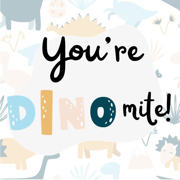 Valentines Day Dino-mite Cookie Tag