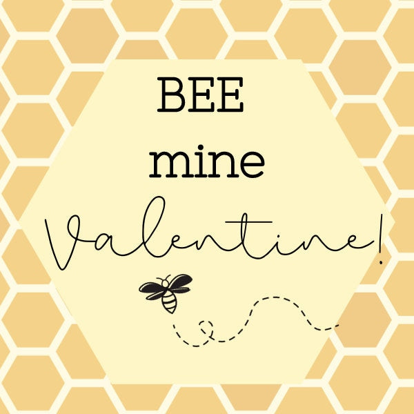 Valentines Day Bee Mine Cookie Tag