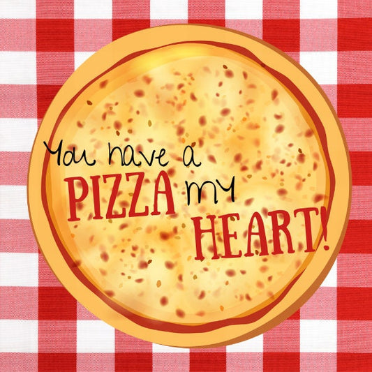 Valentines Day Pizza my Heart Cookie Tag