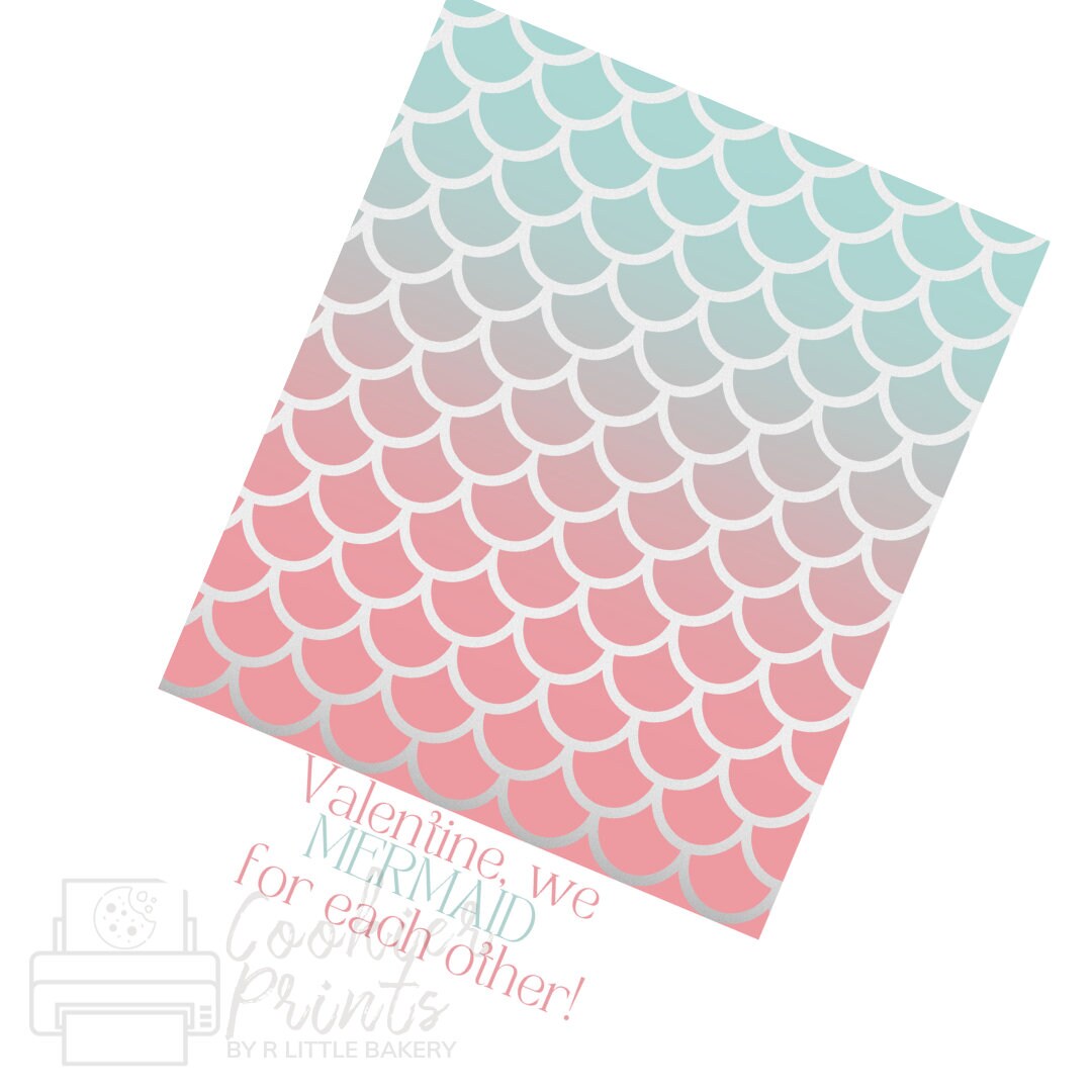 Valentine's "We Mermaid for Each Other" Cookie Card