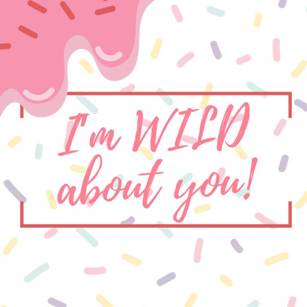 Valentines Day Wild About You Animal Cracker Cookie Tag