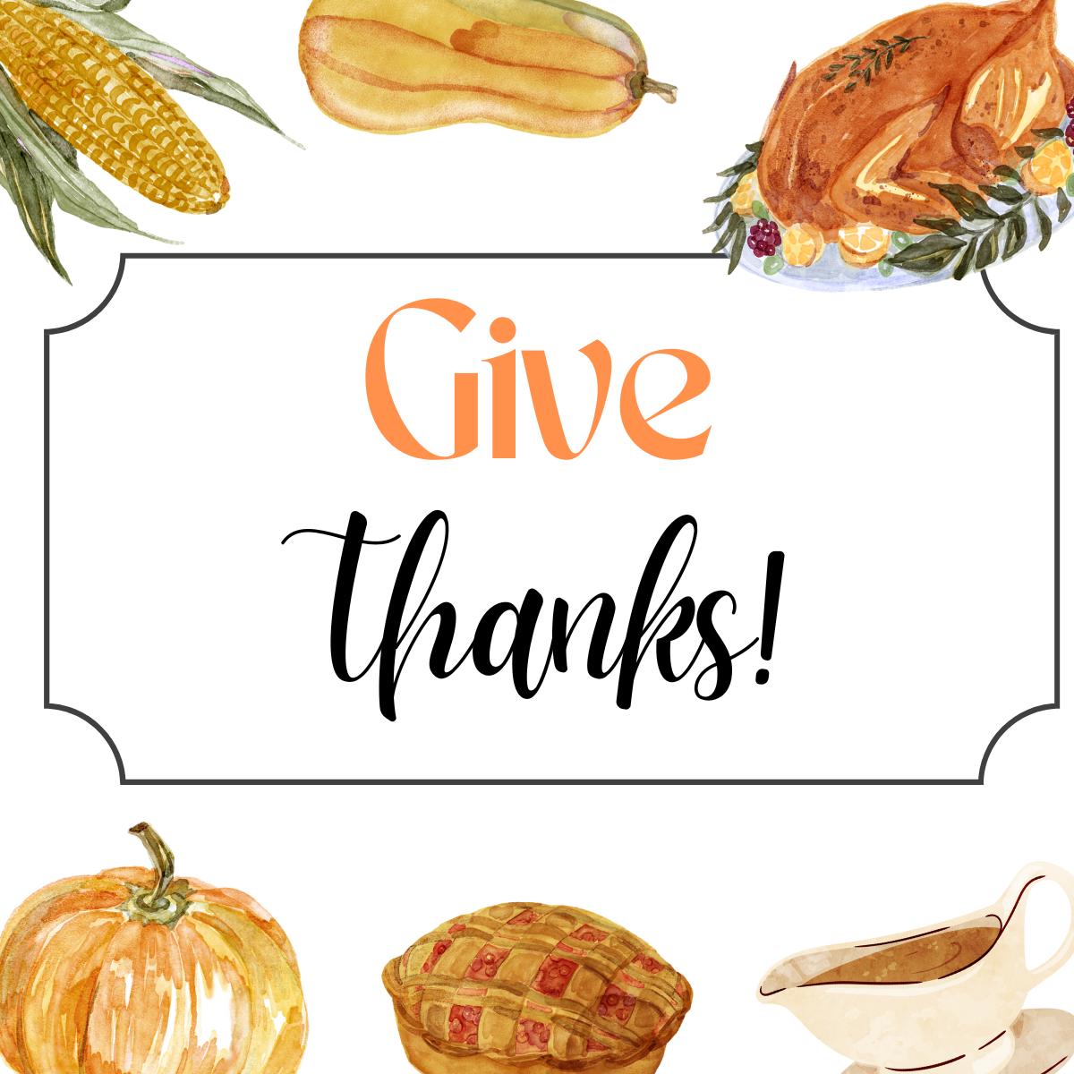 Thanksgiving Meal Give Thanks Tag