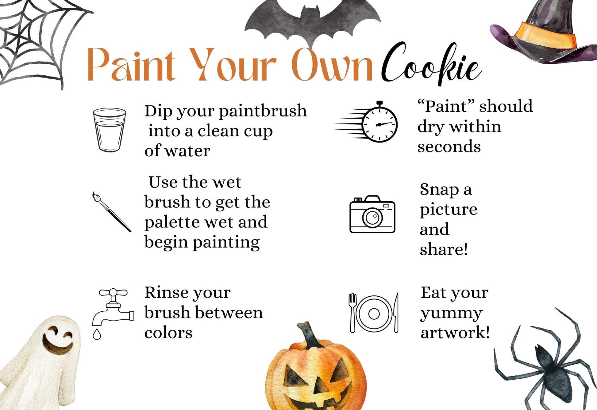 Halloween Paint Your Own Instruction Card