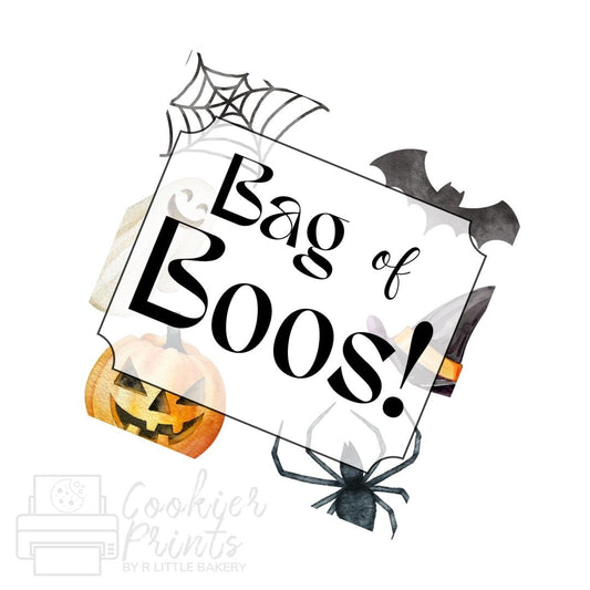 Halloween Cookie Tag Printables, 2"x2" (PDF Download)
