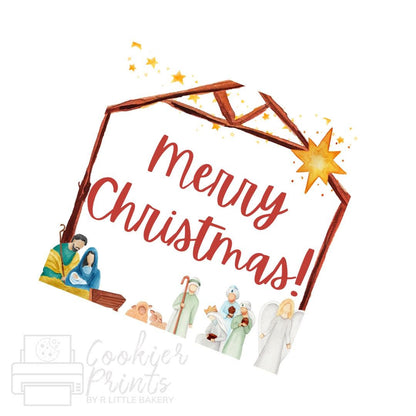 Christmas Nativity Scene Merry Christmas Tag