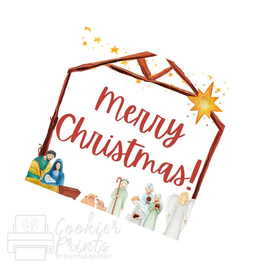 Christmas Nativity Scene Merry Christmas Tag