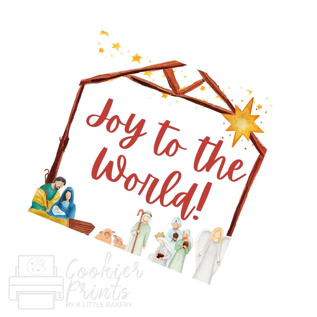 Christmas Nativity Scene Joy to the World Tag