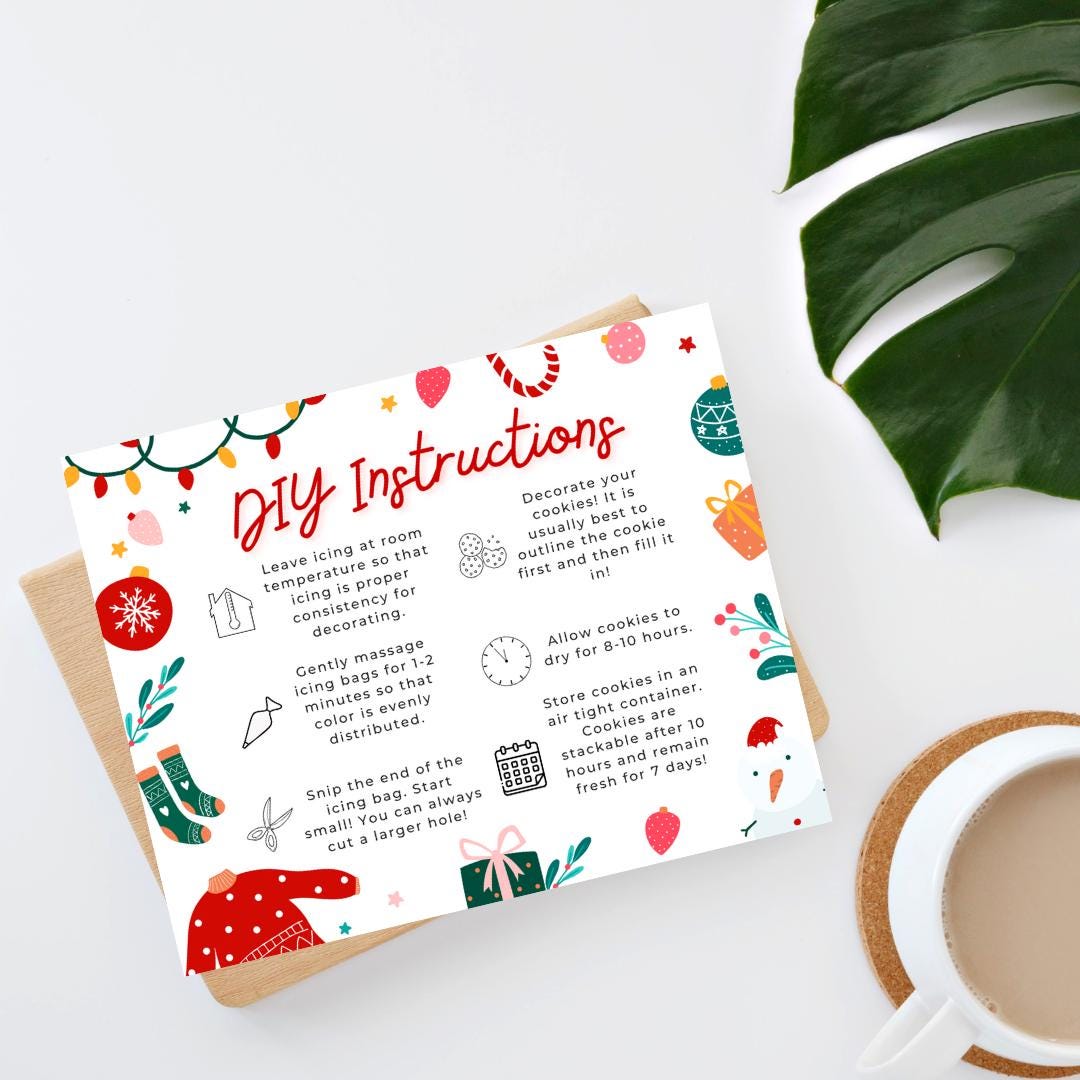Christmas Retro Holiday DIY Cookie Instructions