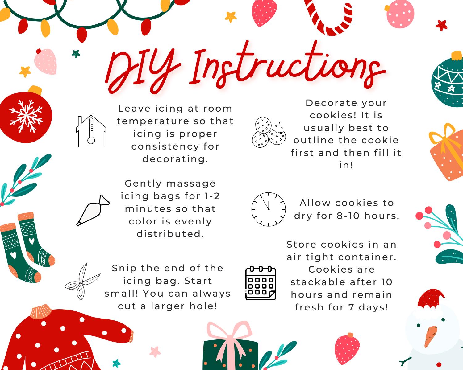 Christmas Retro Holiday DIY Cookie Instructions